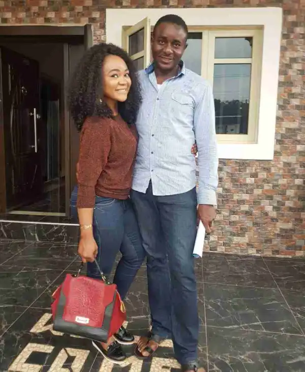 Emeka Ike Is Back To Nollywood, Pictured On Set With Rachael Okonkwo